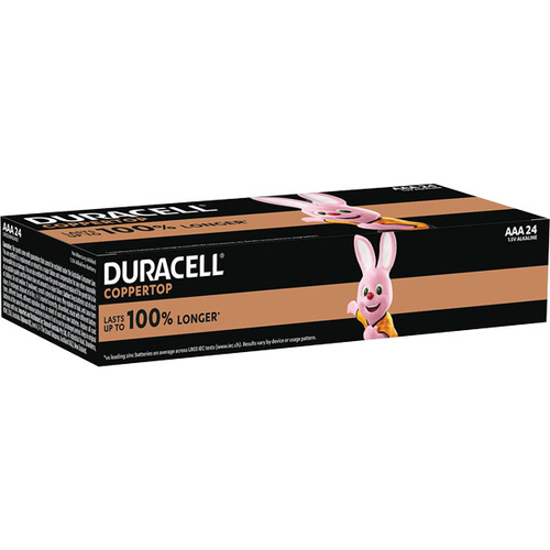 Duracell 1.5V AAA MN-2400 Coppertop Alkaline Battery, Box of 24